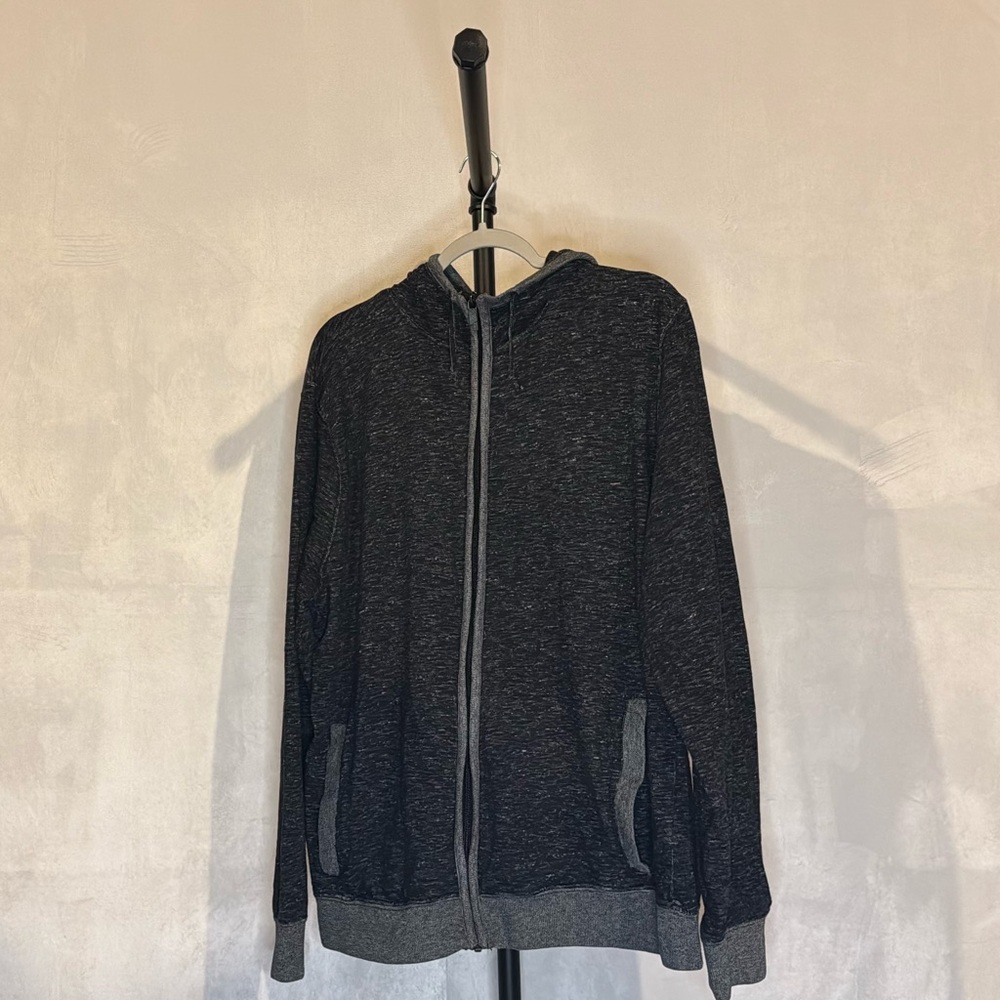 Kenneth Cole Reaction XXL Full-Zip Hoodie – Charcoal & Light Grey